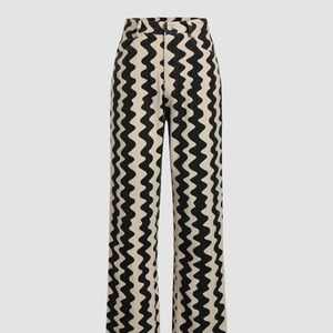 Wavy retro straight leg pants